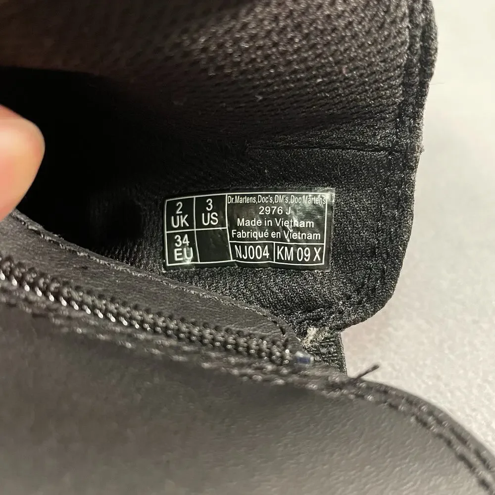 Dr Martens 2976 J Chelsea Boots Black Kids US 3 Youth Slip On Side Zip - Picture 7 of 8